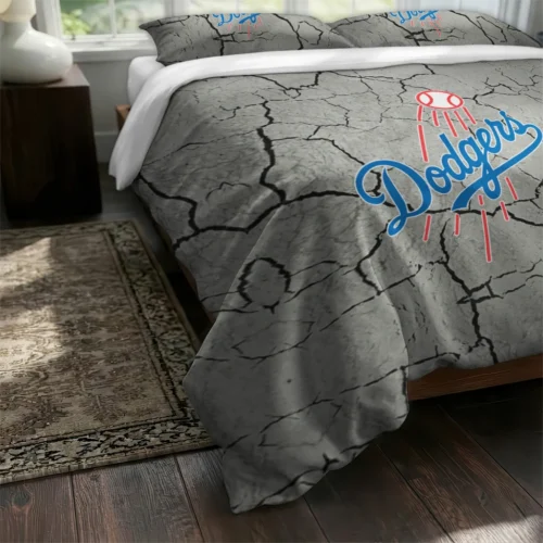 Los Angeles Dodgers Cracked Texture Bedding Set Fashion Forward