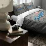 Los Angeles Dodgers Cracked Texture Bedding Set Best Selling