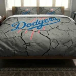 Los Angeles Dodgers Cracked Texture Bedding Set Best Selling