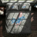 Los Angeles Dodgers Cracked Texture Bedding Set Best Selling