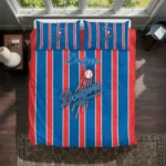 Los Angeles Dodgers Stripe Style Bedding Set Best Selling