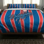 Los Angeles Dodgers Stripe Style Bedding Set Best Selling