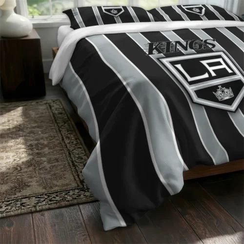 Los Angeles Kings Stripe Style Bedding Set Fashion Forward