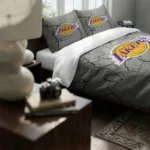 Los Angeles Lakers Cracked Texture Bedding Set Best Selling