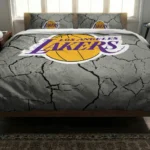 Los Angeles Lakers Cracked Texture Bedding Set Best Selling