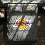 Los Angeles Lakers Cracked Texture Bedding Set Best Selling