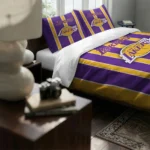 Los Angeles Lakers Stripe Style Bedding Set Best Selling