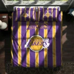 Los Angeles Lakers Stripe Style Bedding Set Best Selling