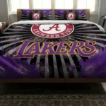 Los Angeles Lakers Sunburst Splatter Bedding Set Best Selling