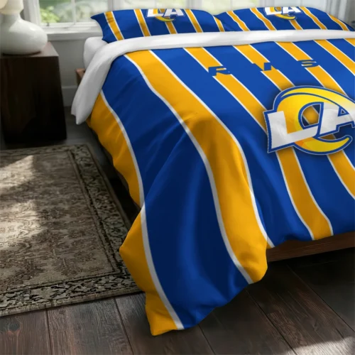 Los Angeles Rams Stripe Style Bedding Set Fashion Forward