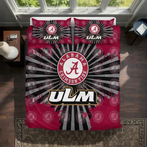 Louisiana Monroe Warhawks Sunburst Splatter Bedding Set Best Selling