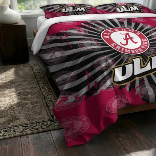 Louisiana Monroe Warhawks Sunburst Splatter Bedding Set Fashion Forward
