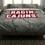 Louisiana Ragin Cajuns Cracked Texture Bedding Set Best Selling
