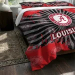 Louisiana Ragin Cajuns Sunburst Splatter Bedding Set Best Selling