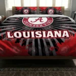 Louisiana Ragin Cajuns Sunburst Splatter Bedding Set Best Selling