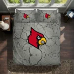 Louisville Cardinals Cracked Texture Bedding Set Best Selling