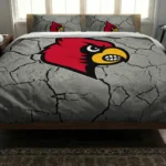 Louisville Cardinals Cracked Texture Bedding Set Best Selling