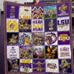 LSU Quilt Blanket - Collegiate Patchwork Purple Yellow White 1 Lsu Quilt Blanket Collegiate Patchwork Purple Yellow White