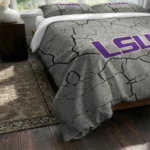 Lsu Tigers Cracked Texture Bedding Set Best Selling