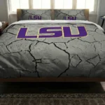 Lsu Tigers Cracked Texture Bedding Set Best Selling