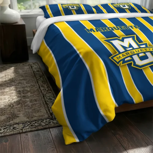 Marquette Golden Eagles Stripe Style Bedding Set Fashion Forward