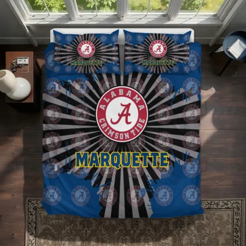 Marquette Golden Eagles Sunburst Splatter Bedding Set Best Selling