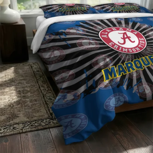 Marquette Golden Eagles Sunburst Splatter Bedding Set Fashion Forward
