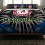Marquette Golden Eagles Sunburst Splatter Bedding Set Best Selling