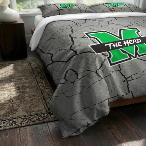 Marshall Thundering Herd Cracked Texture Bedding Set Fashion Forward