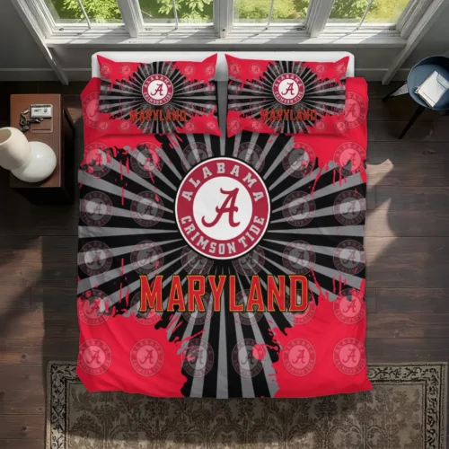 Maryland Terrapins Sunburst Splatter Bedding Set Best Selling