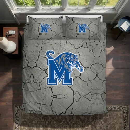 Memphis Tigers Cracked Texture Bedding Set Best Selling