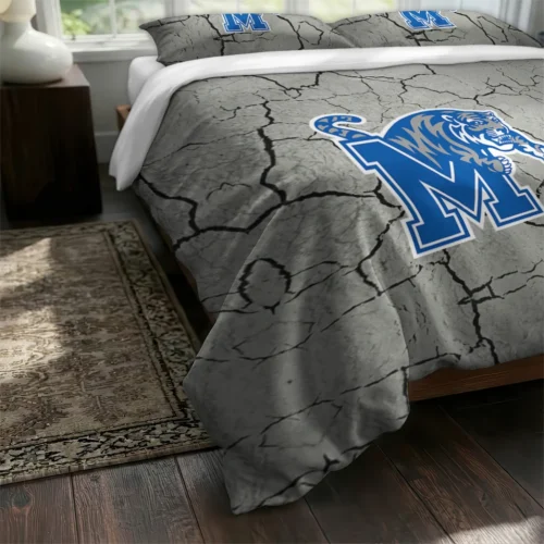 Memphis Tigers Cracked Texture Bedding Set Fashion Forward