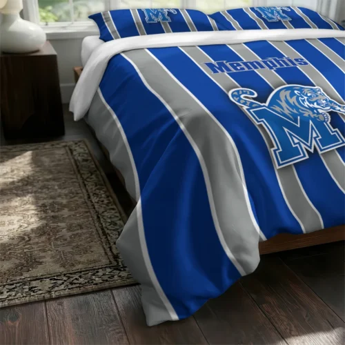 Memphis Tigers Stripe Style Bedding Set Fashion Forward
