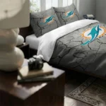 Miami Dolphins Cracked Texture Bedding Set Best Selling