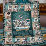 Miami Dolphins Quilt Blanket Perfect Season Teal Orange