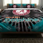 Miami Dolphins Sunburst Splatter Bedding Set Best Selling