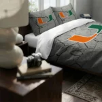 Miami Hurricanes Cracked Texture Bedding Set Best Selling