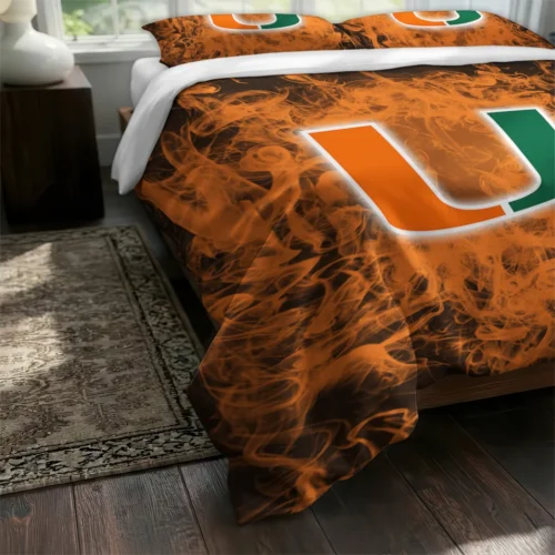 Miami Hurricanes Red Mist Bedding Set Fashion Forward