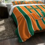 Miami Hurricanes Stripe Style Bedding Set Best Selling