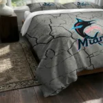Miami Marlins Cracked Texture Bedding Set Best Selling