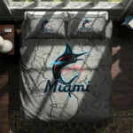 Miami Marlins Cracked Texture Bedding Set Best Selling
