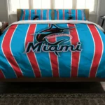 Miami Marlins Stripe Style Bedding Set Best Selling