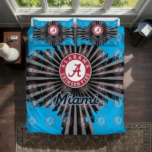 Miami Marlins Sunburst Splatter Bedding Set Best Selling