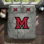 Miami Redhawks Cracked Texture Bedding Set Best Selling