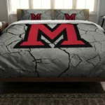 Miami Redhawks Cracked Texture Bedding Set Best Selling