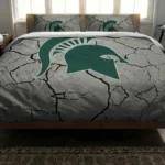 Michigan State Spartans Cracked Texture Bedding Set Best Selling