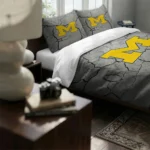 Michigan Wolverines Cracked Texture Bedding Set Best Selling