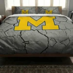 Michigan Wolverines Cracked Texture Bedding Set Best Selling