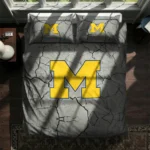 Michigan Wolverines Cracked Texture Bedding Set Best Selling