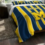 Michigan Wolverines Stripe Style Bedding Set Best Selling